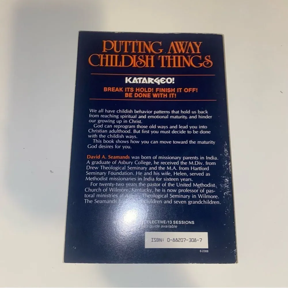 3/$20 Putting away childish things by David Aseamands paperback book